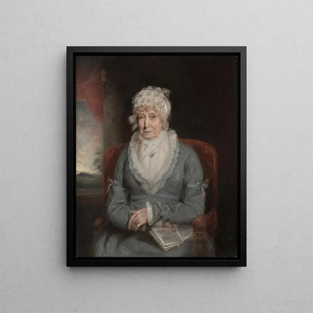 Maalaus Portrait d'une femme Mme Ann Hivlyn - Anonyme | Taidetuloste