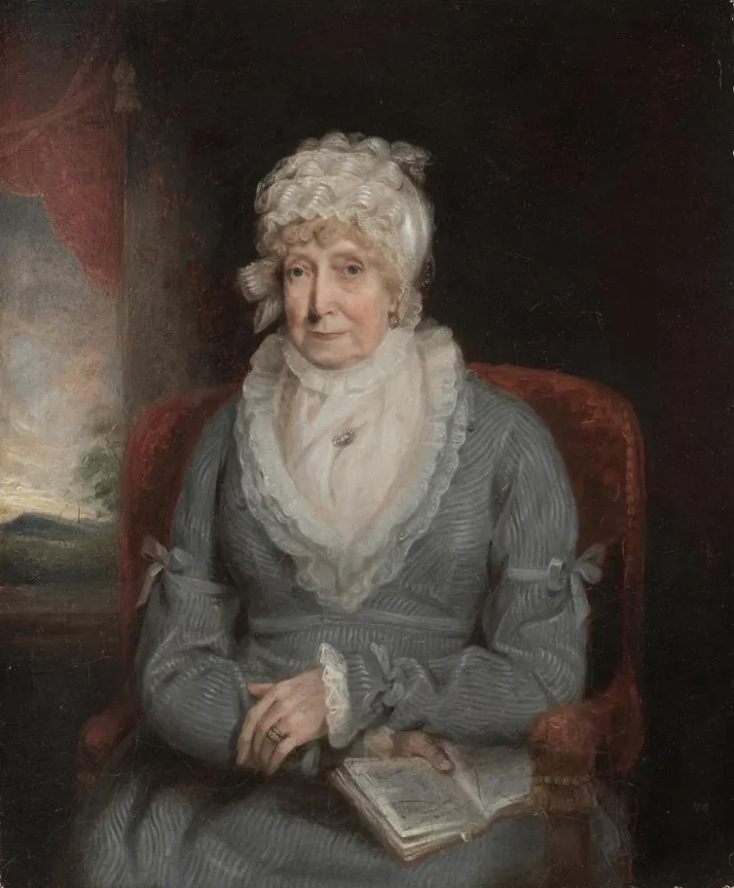 Maalaus Portrait d'une femme Mme Ann Hivlyn - Anonyme | Taidetuloste