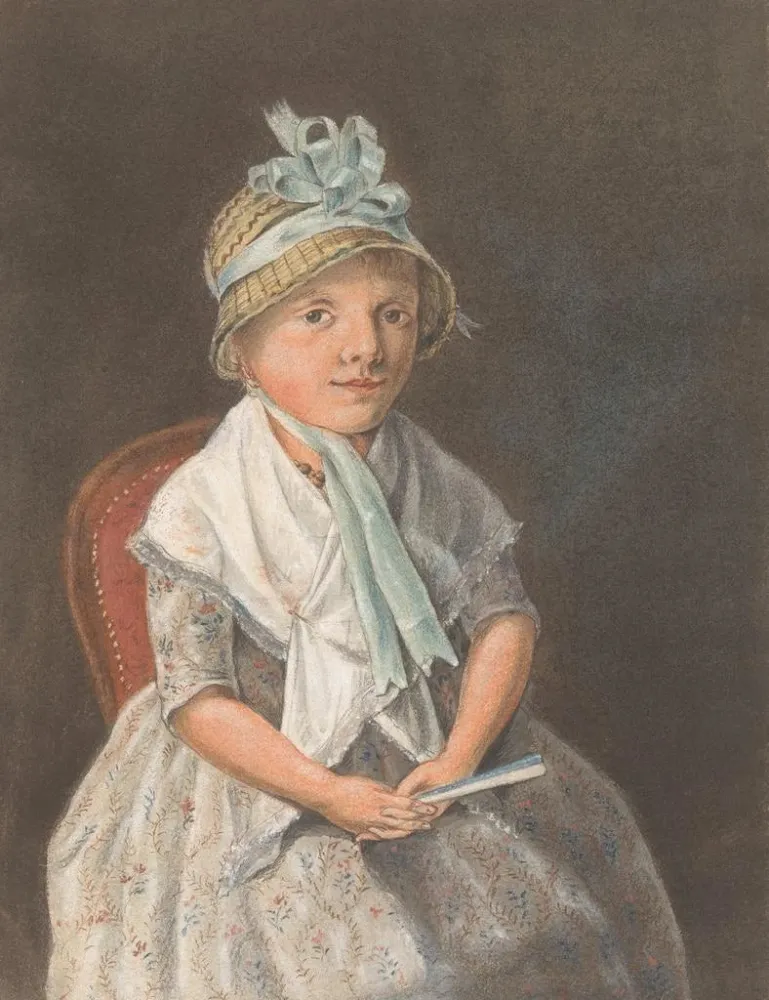 Maalaus Portrait d'une fille assise avec un éventail - Anthony Oberman | Taidetuloste