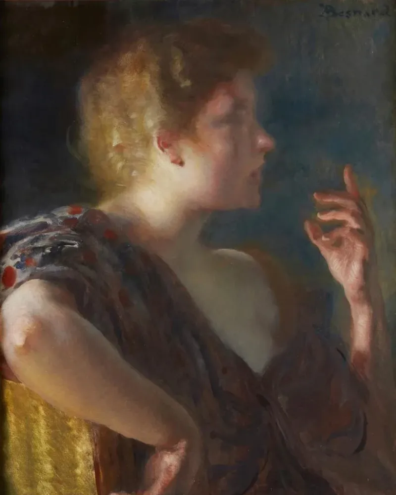 Maalaus Un portrait d'une jeune femme - Albert Besnard | Taidetuloste