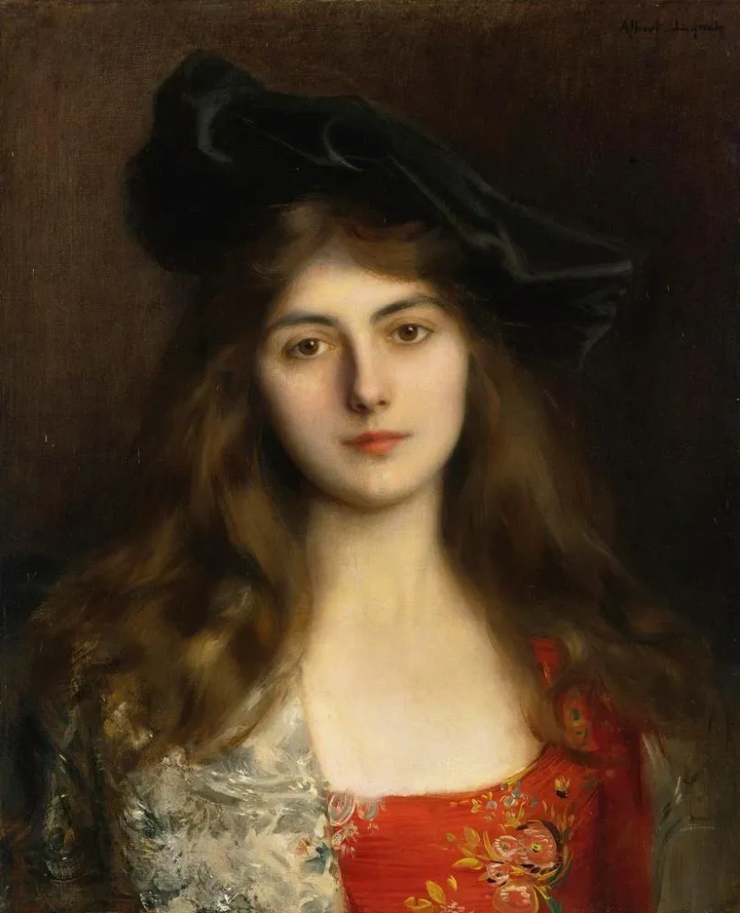 Maalaus Portrait d'une jeune femme - Albert Lynch | Taidetuloste