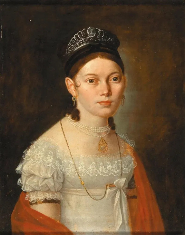Maalaus Portrait d'une jeune femme - Anonyymi | Taidetuloste