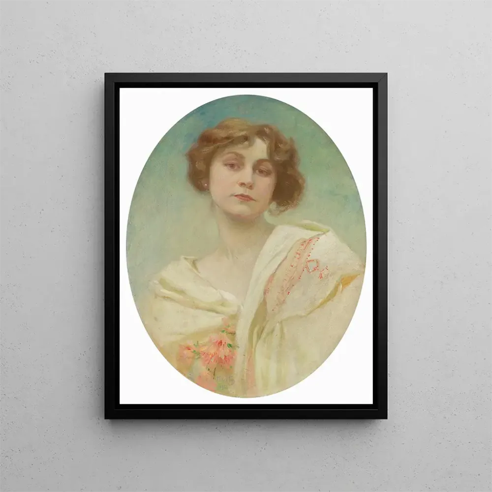Maalaus Portrait d'une jeune femme en costume folklorique - Alphonse Mucha | Taidetuloste