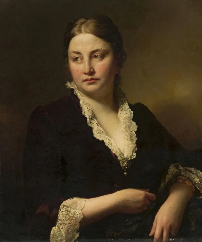 Maalaus Portrait d'une jeune femme, Johana Fren von Tschamer - Anonyme | Taidetuloste