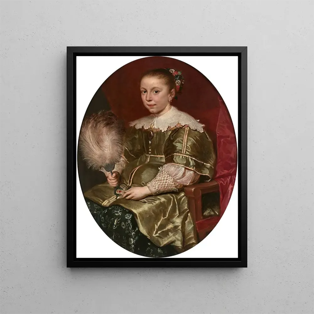 Maalaus Portrait d'une jeune fille avec un éventail - Cornelis de Vos | Taidetuloste