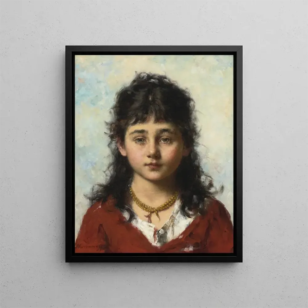 Maalaus Portrait d'une jeune fille portant un collier - Alexei Harlamoff | Taidetuloste