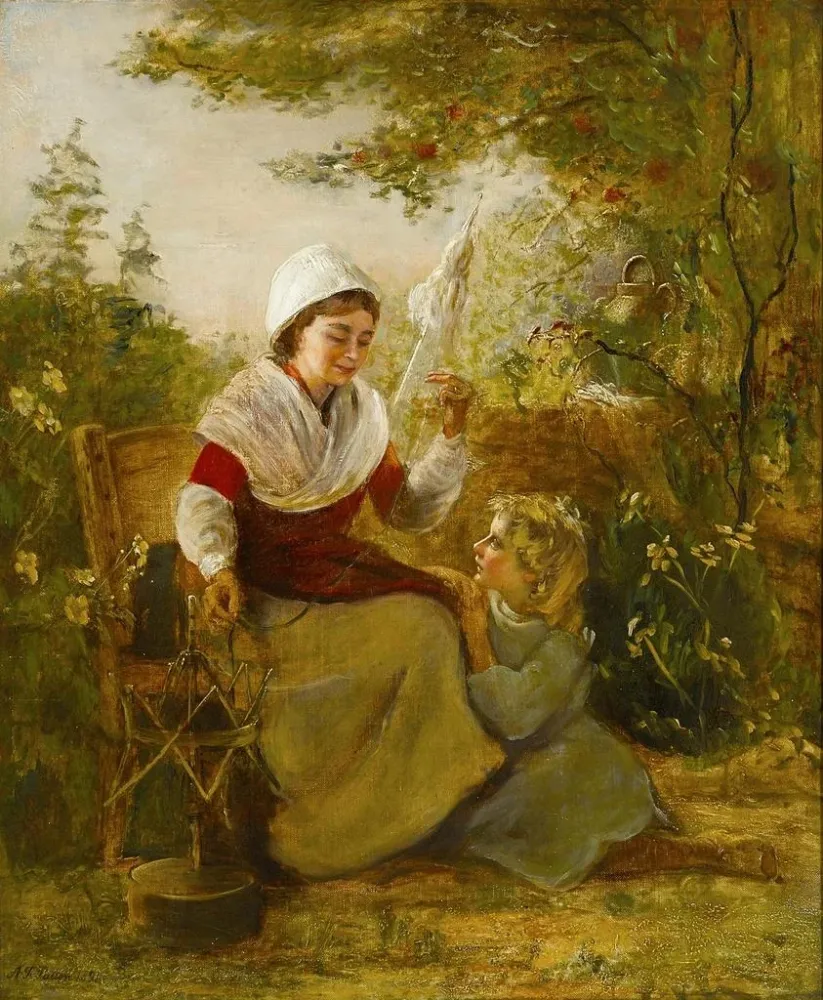 Maalaus Portrait d'une mère et de son enfant - Alfred Fowler Patten | Taidetuloste