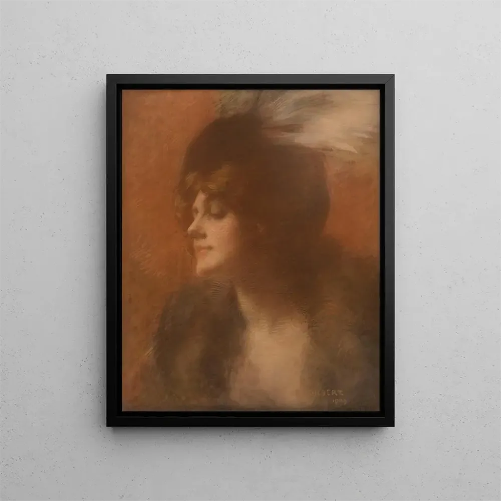Maalaus Portrait de femme à l’aigrette - Ren Joseph Gilbert | Taidetuloste