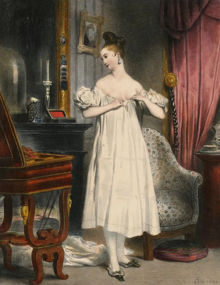 Maalaus Portrait de Galerie Fashionable 2 - Achille Devéria | Taidetuloste