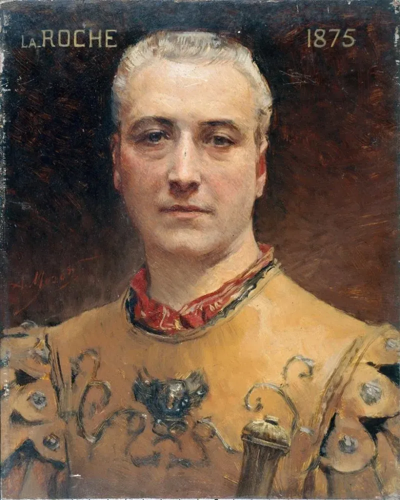 Maalaus Portrait de Jules Laroche 1841-1925 sociétaire de la Comédie Française en costume de scène - Aimé Morot | Taidetul...