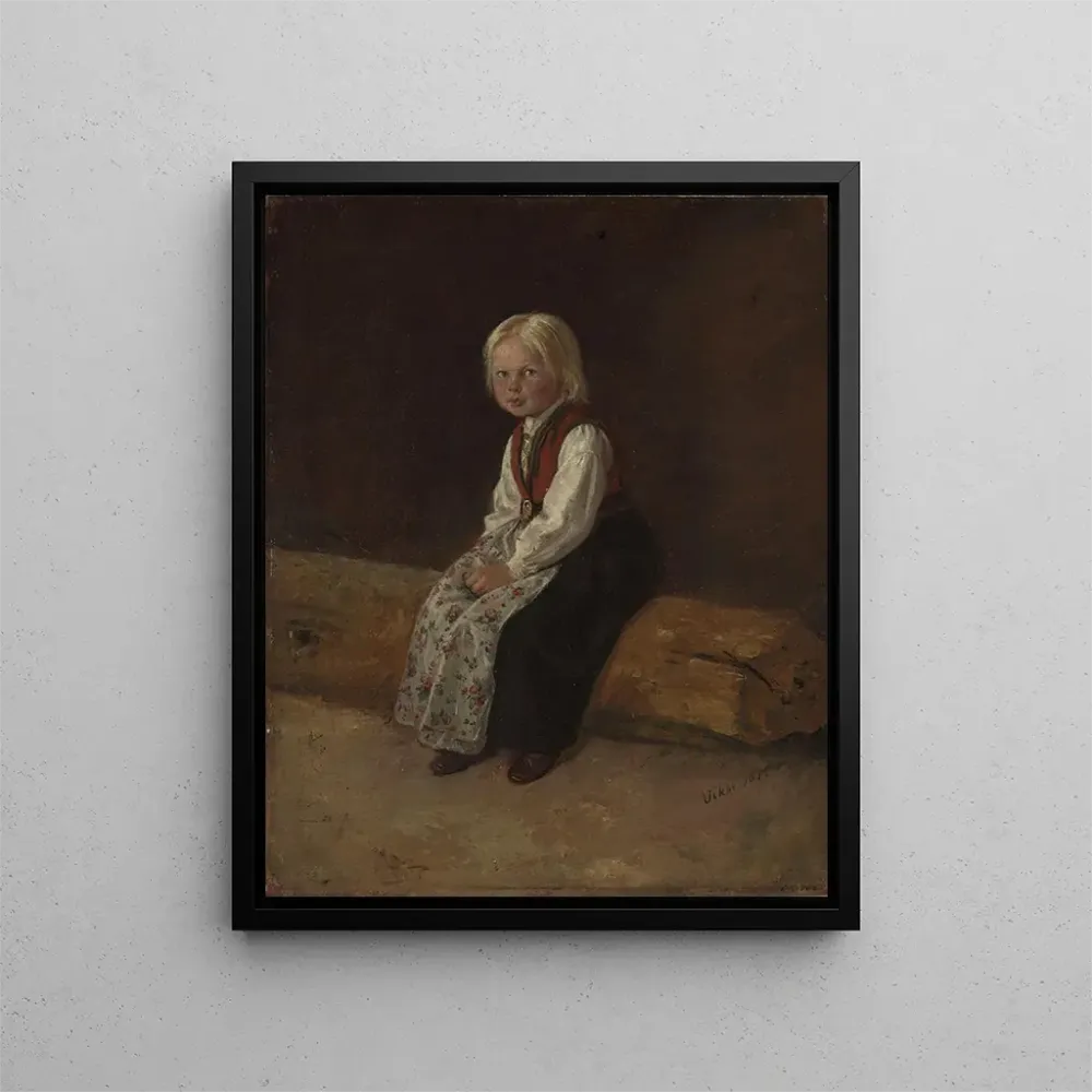 Maalaus Portrait de Sella Larsdatter Vikr - Adolph Tidemand | Taidetuloste