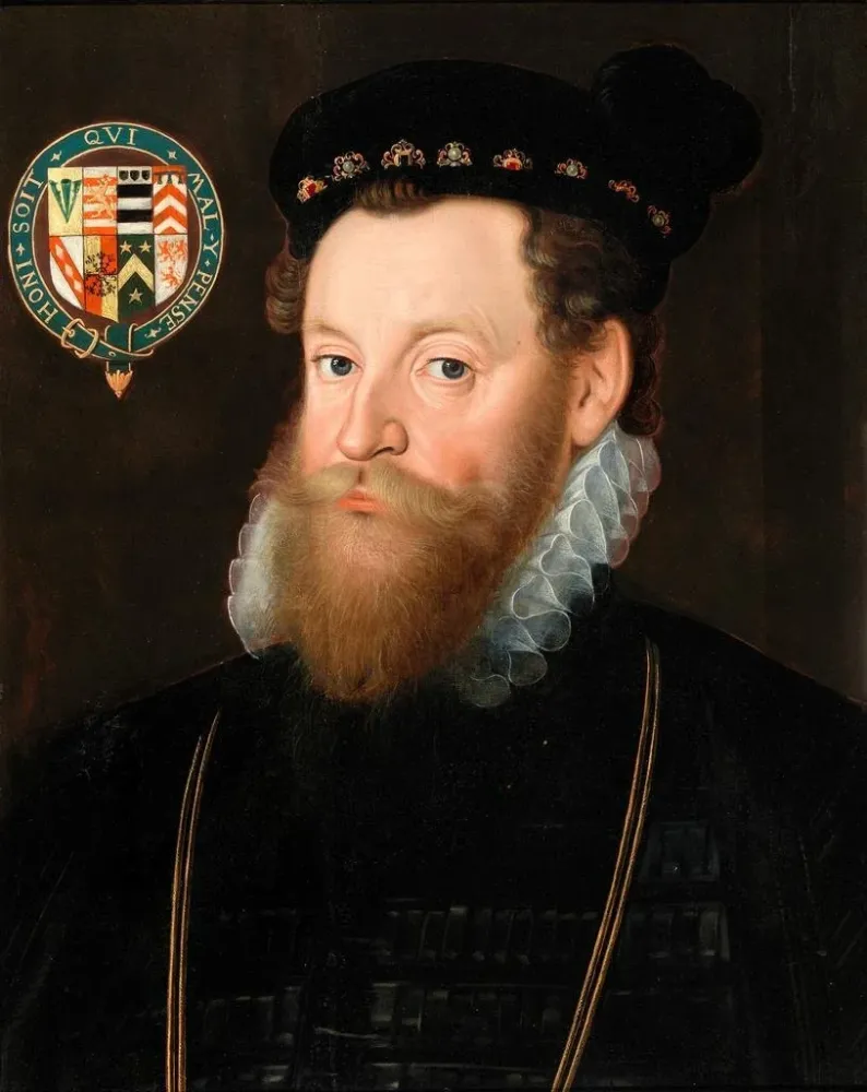 Maalaus Portrait de Sir Henry Sidney 1529-1586 Lord Député d'Irlande - Anonyme | Taidetuloste