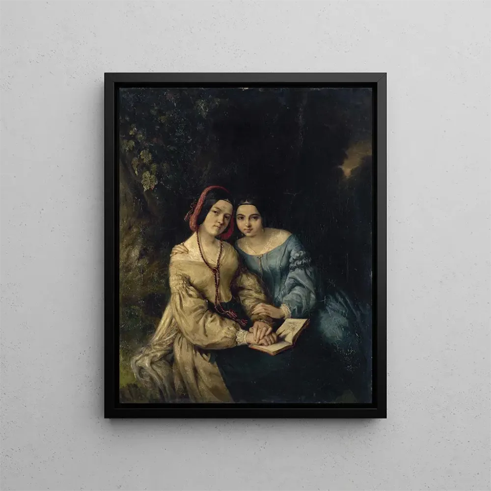 Maalaus Portraits d'Héloïse et Anaïs Colin par elles-mêmes - Adolphe-Anaïs Colin | Taidetuloste