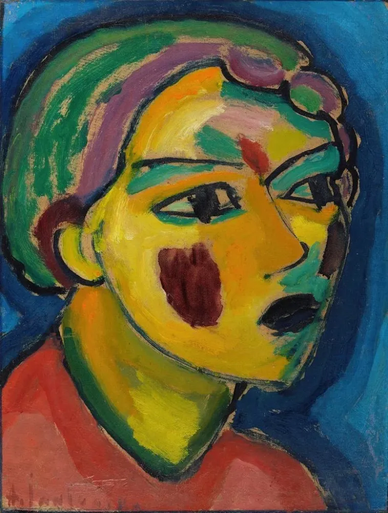 Maalaus Poète Tête Mystique - Alexej von Jawlensky | Taidetuloste