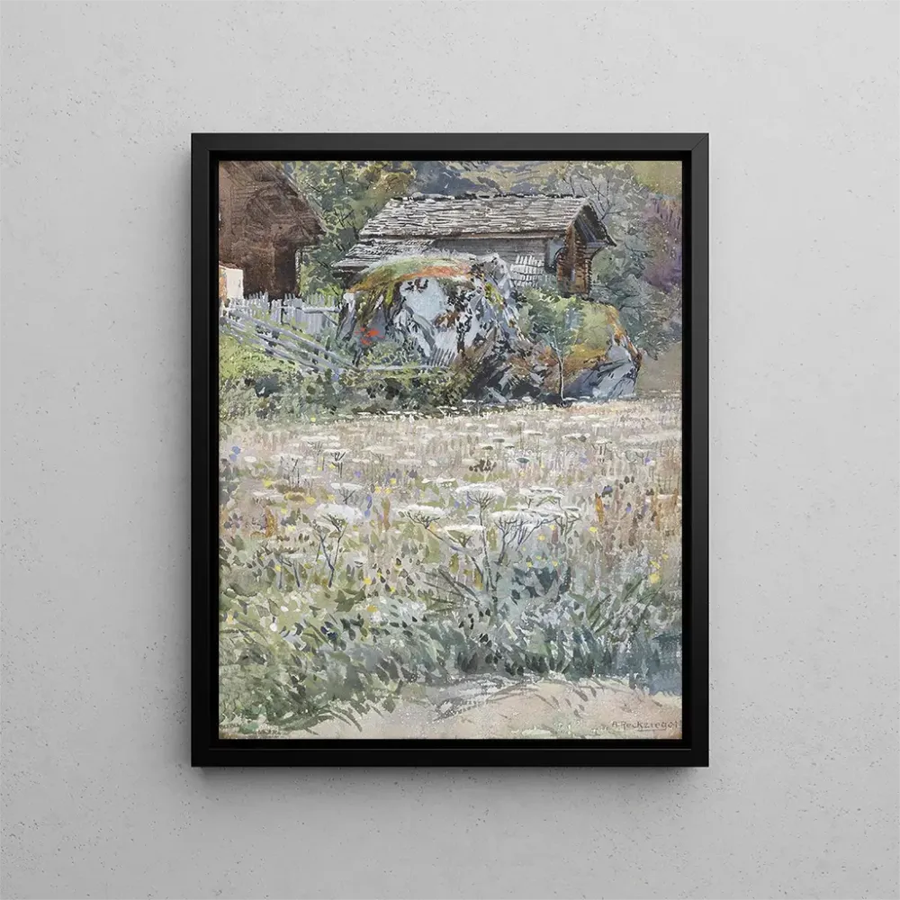 Maalaus Prairie fleurie à la campagne - Anton Reckziegel | Taidetuloste