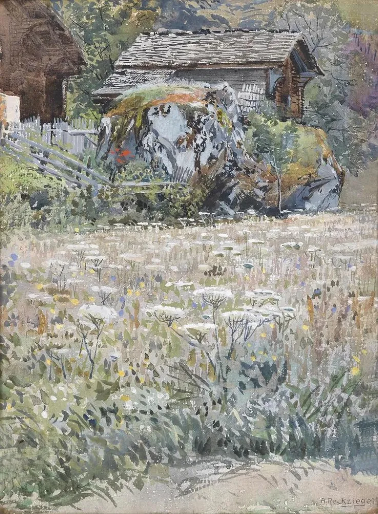 Maalaus Prairie fleurie à la campagne - Anton Reckziegel | Taidetuloste