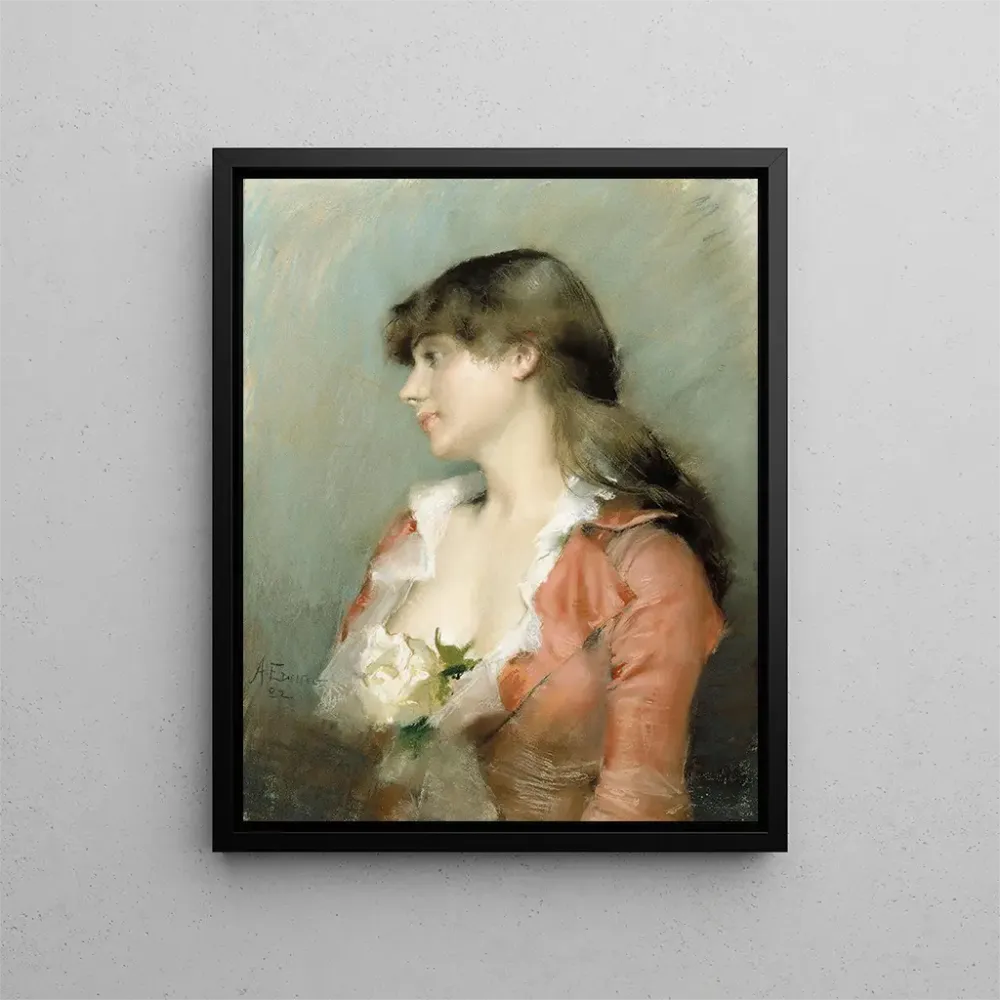 Maalaus Profil d'une jeune femme - Albert Edelfelt | Taidetuloste