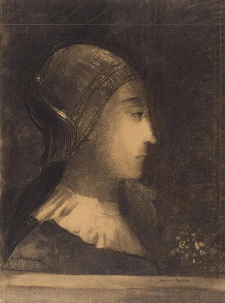 Maalaus Profil de femme droite - Odilon Redon | Taidetuloste