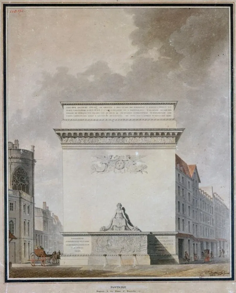Maalaus Projektin suihkulähteen Pointe Saint - Eustache - Étienne - Louis Boullée | Taidetuloste