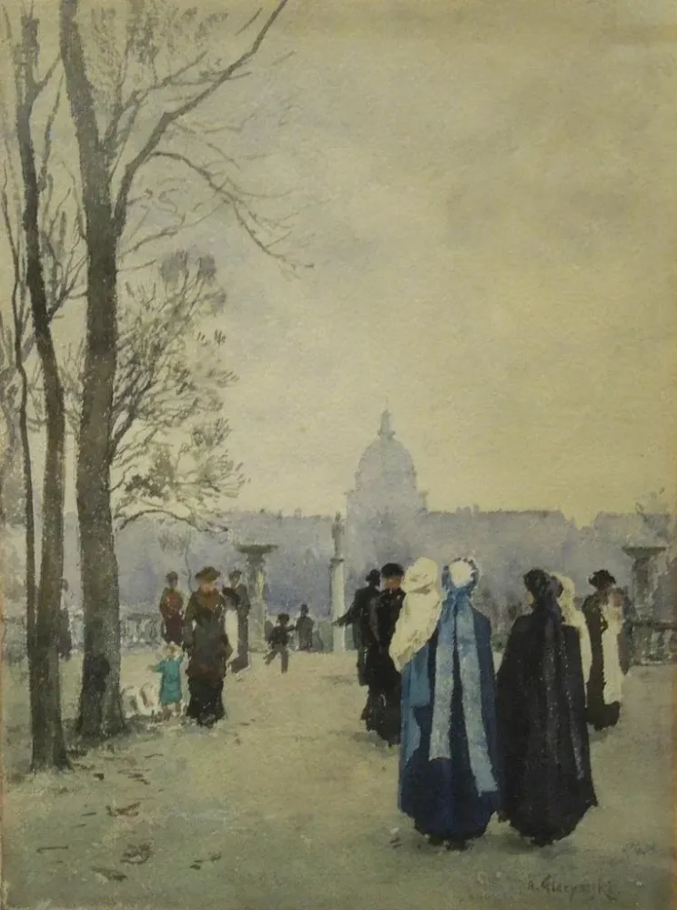 Maalaus Promenade dans le parc - Aleksander Gierymski | Taidetuloste