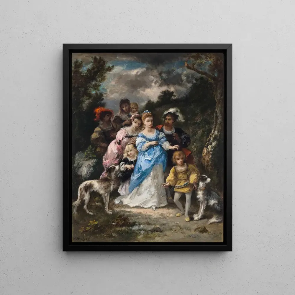 Maalaus Promenade à la robe bleue - Narcisse - Virgile Diaz de la Peñ | Taidetuloste