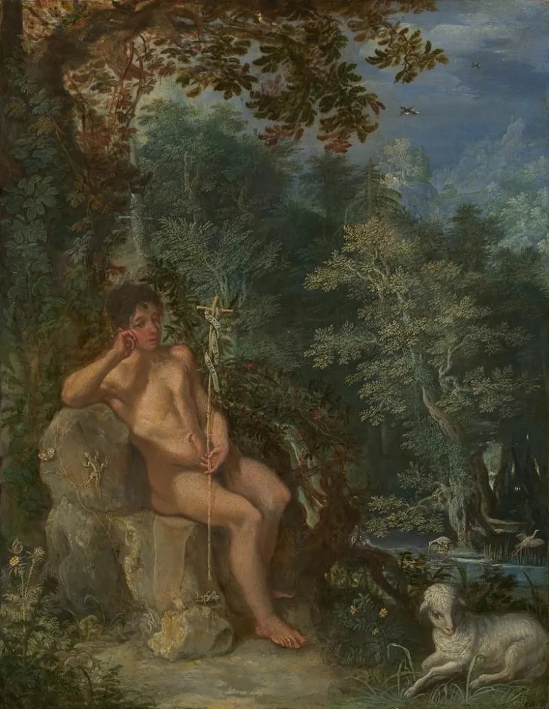 Maalaus Pyhä Johannes Kastaja autiomaassa - Adam Elsheimer | Taidetuloste