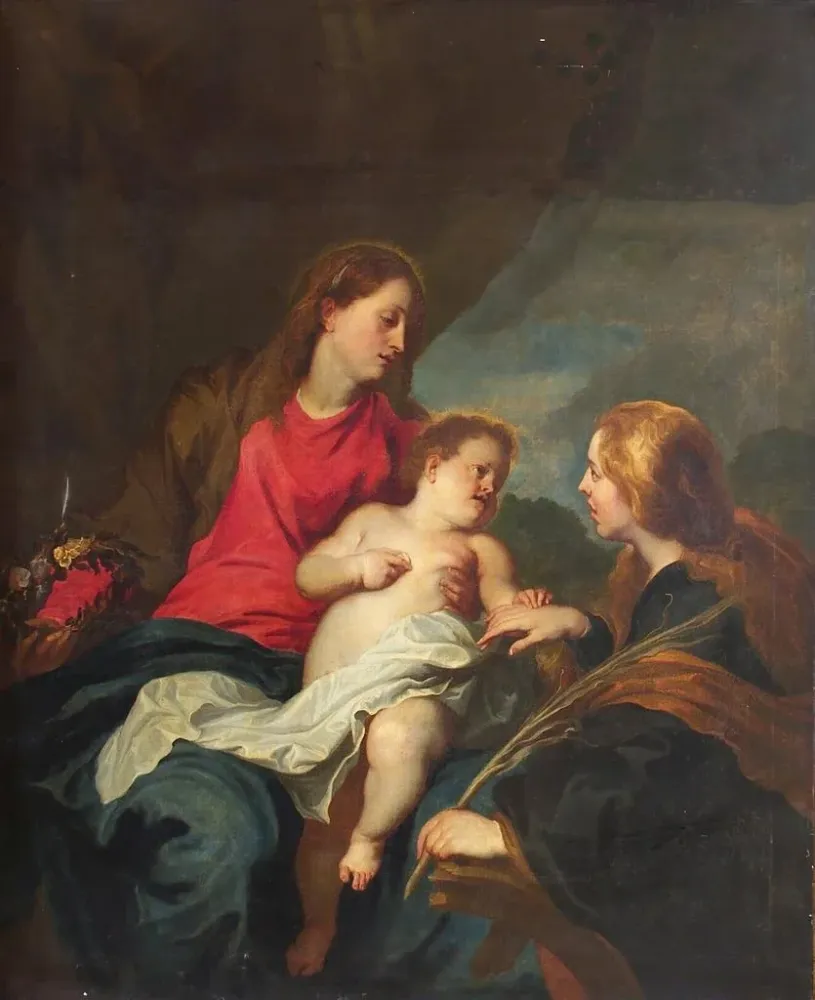 Maalaus Pyhän Katariina Aleksandrian mystinen avioliitto - Antoine van Dyck | Taidetuloste