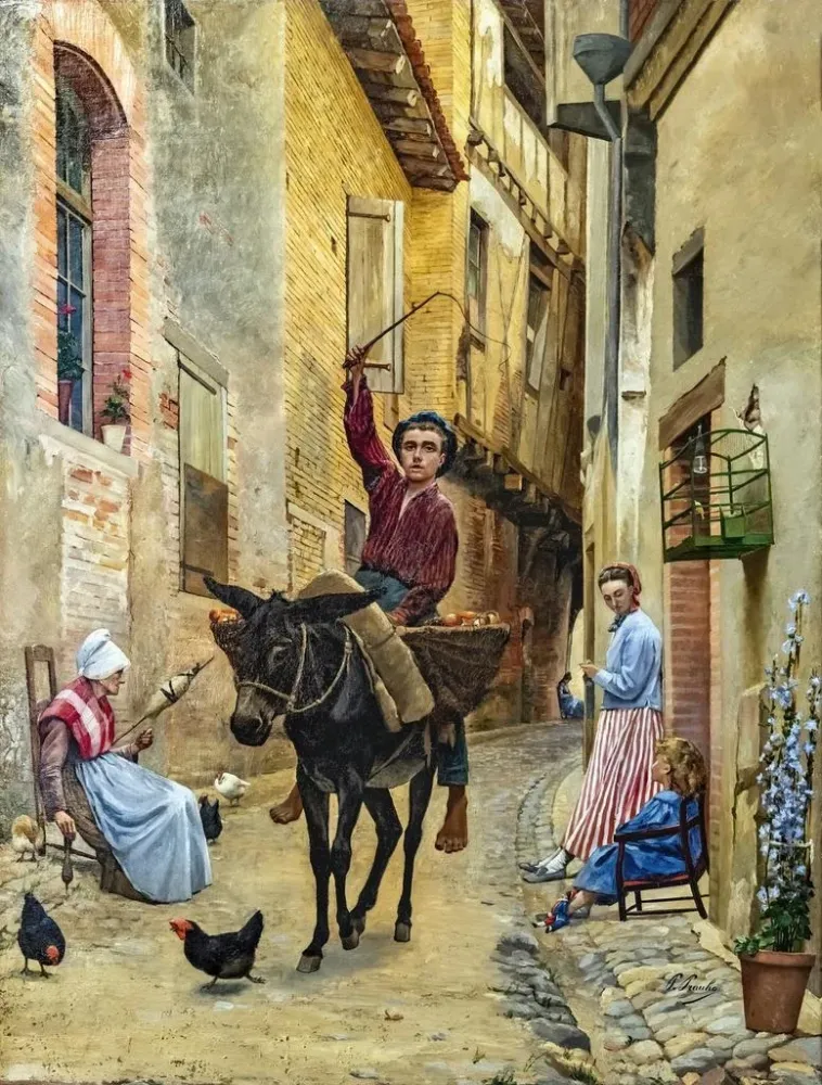 Maalaus Le ramasseur de champignons - Paul Prouho | Taidetuloste