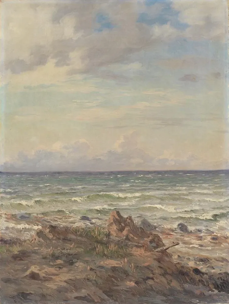 Maalaus Rannikkosegmentti kalliorannalla - August Wilhelm Boesen | Taidetuloste