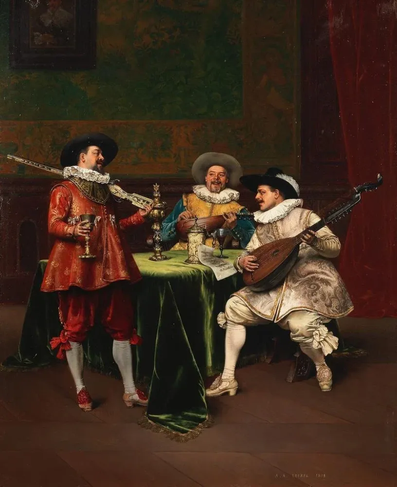 Maalaus Le récital - Adolphe Alexandre Lesrel | Taidetuloste
