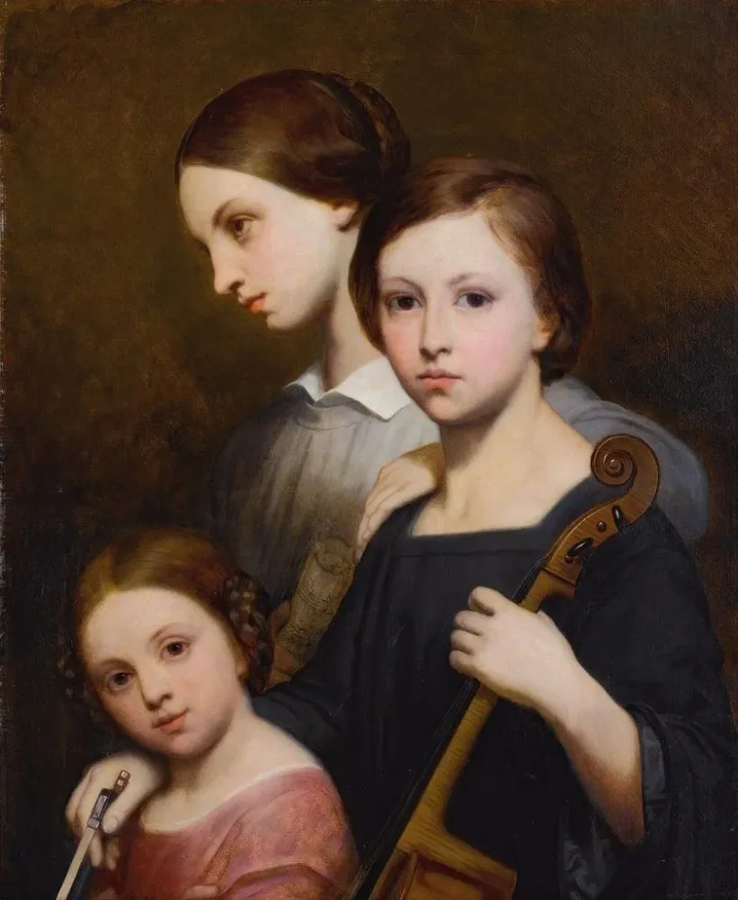 Maalaus René, Cécile ja Louise Franchomme - Ary Scheffer | Taidetuloste