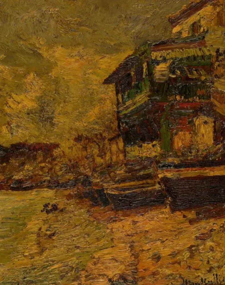 Maalaus Restaurant Bernard Estaque - Adolphe Monticelli | Taidetuloste
