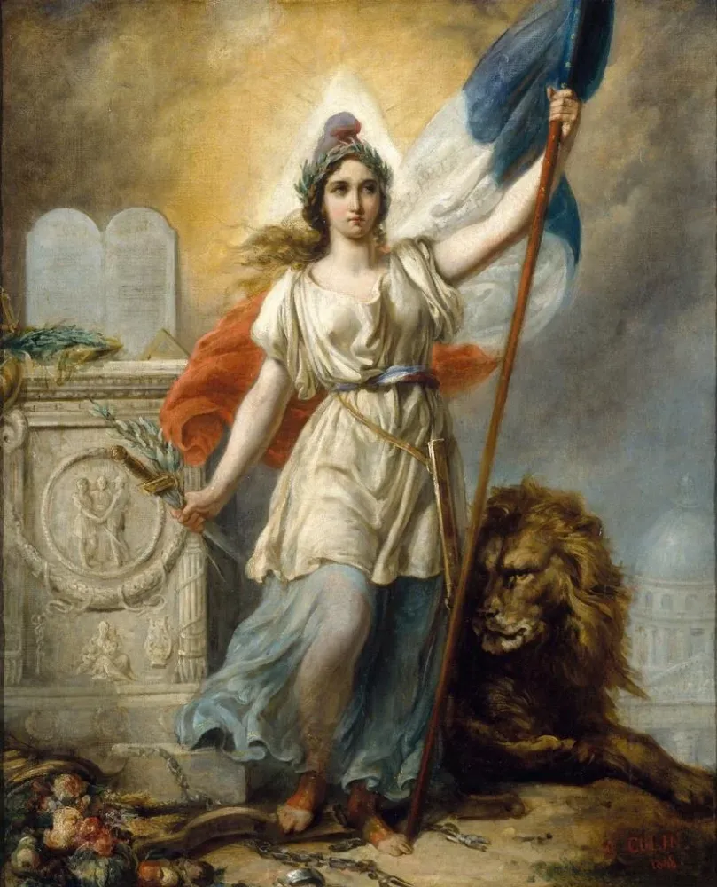 Maalaus La République luonnos 1848 kilpailuun - Alexandre Marie Colin | Taidetuloste