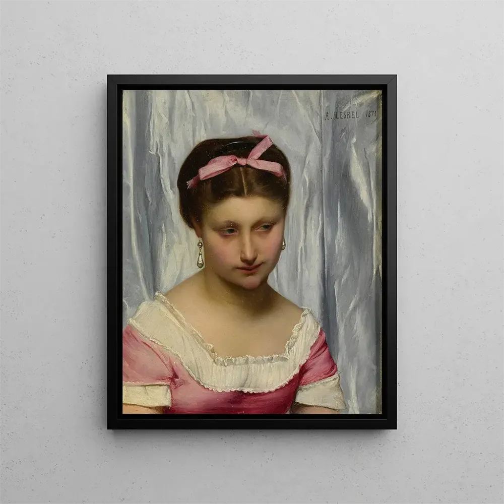 Maalaus Le ruban rose - Adolphe Alexandre Lesrel | Taidetuloste
