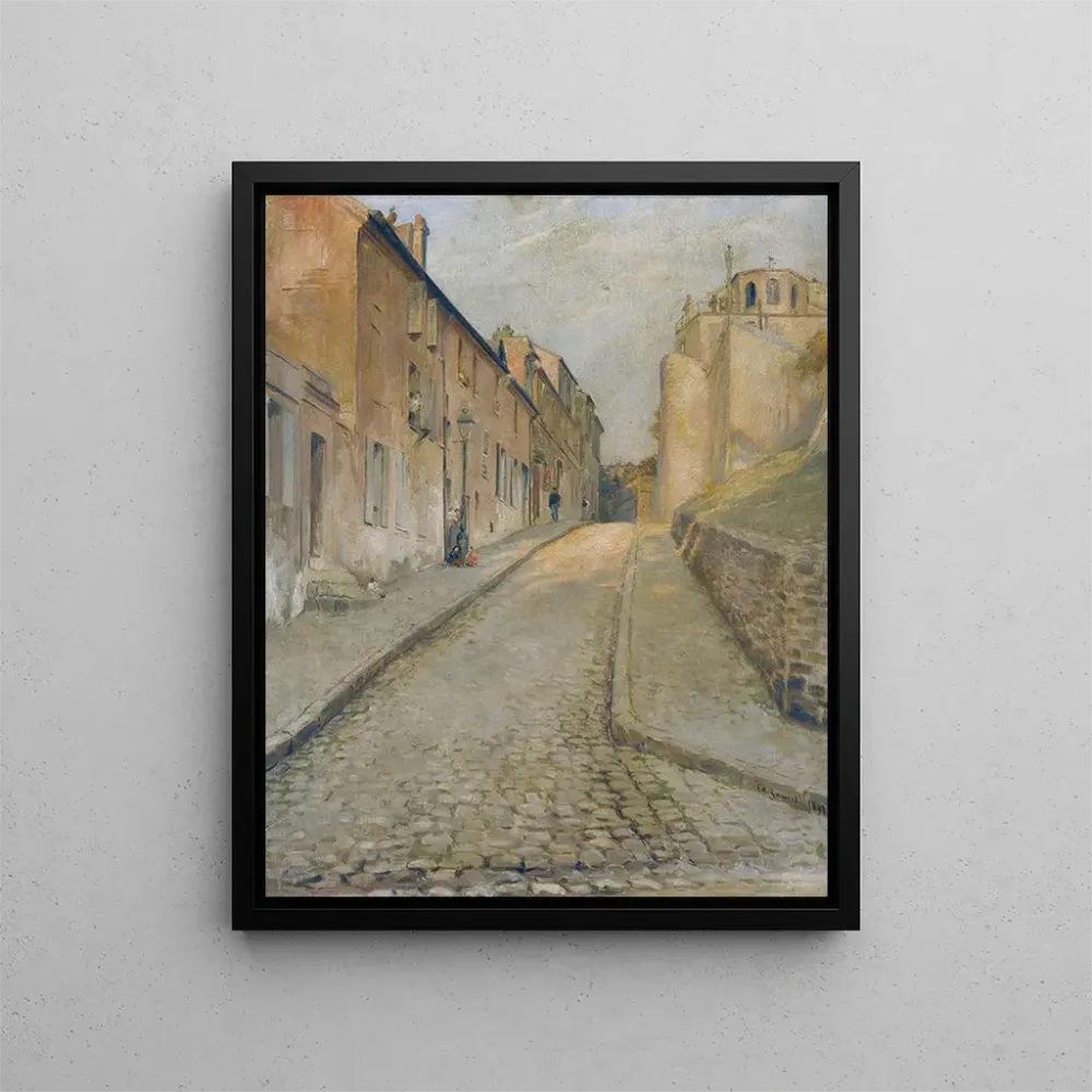 Maalaus La rue Cortot à Montmartre vue de la rue des Saules - Édouard Zawiski | Taidetuloste