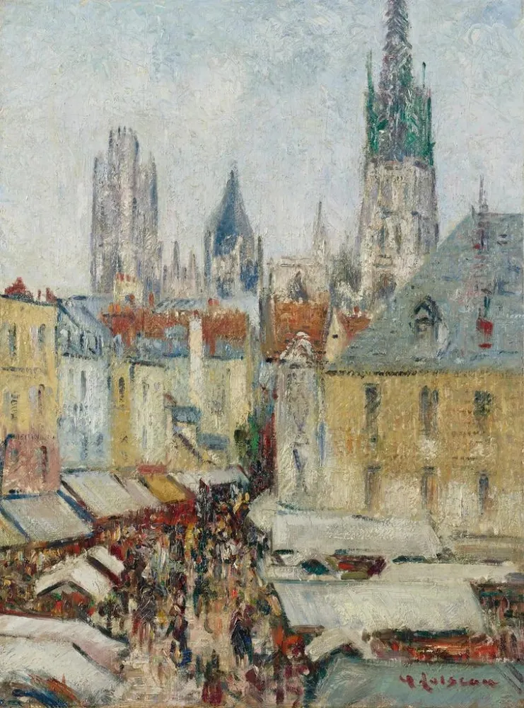 Maalaus Rue de l'Épicerie, Rouen - Gustave Loiseau | Taidetuloste