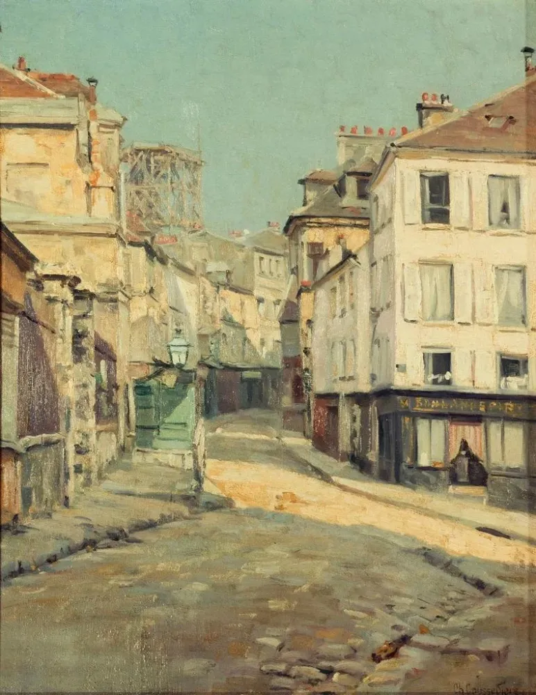 Maalaus La Rue Norvins à Montmartre - Charles Jean Coussedire | Taidetuloste