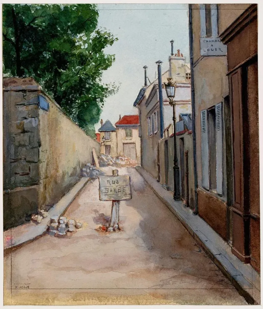 Maalaus Rue Olivier de Serres otettu Marmontelilta, Vaugirard, 2. osuus - F. Sguin | Taidetuloste
