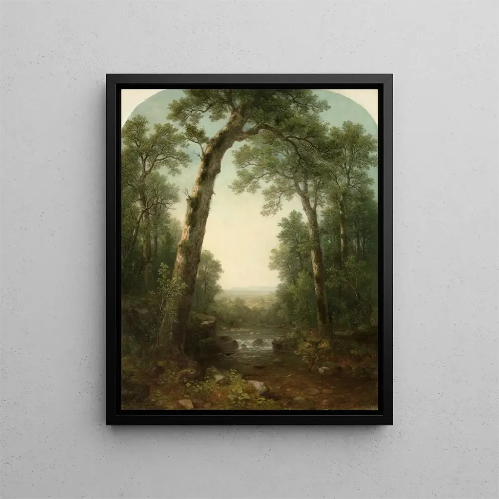 Maalaus Ruisseau forestier avec vue - Asher Brown Durand | Taidetuloste