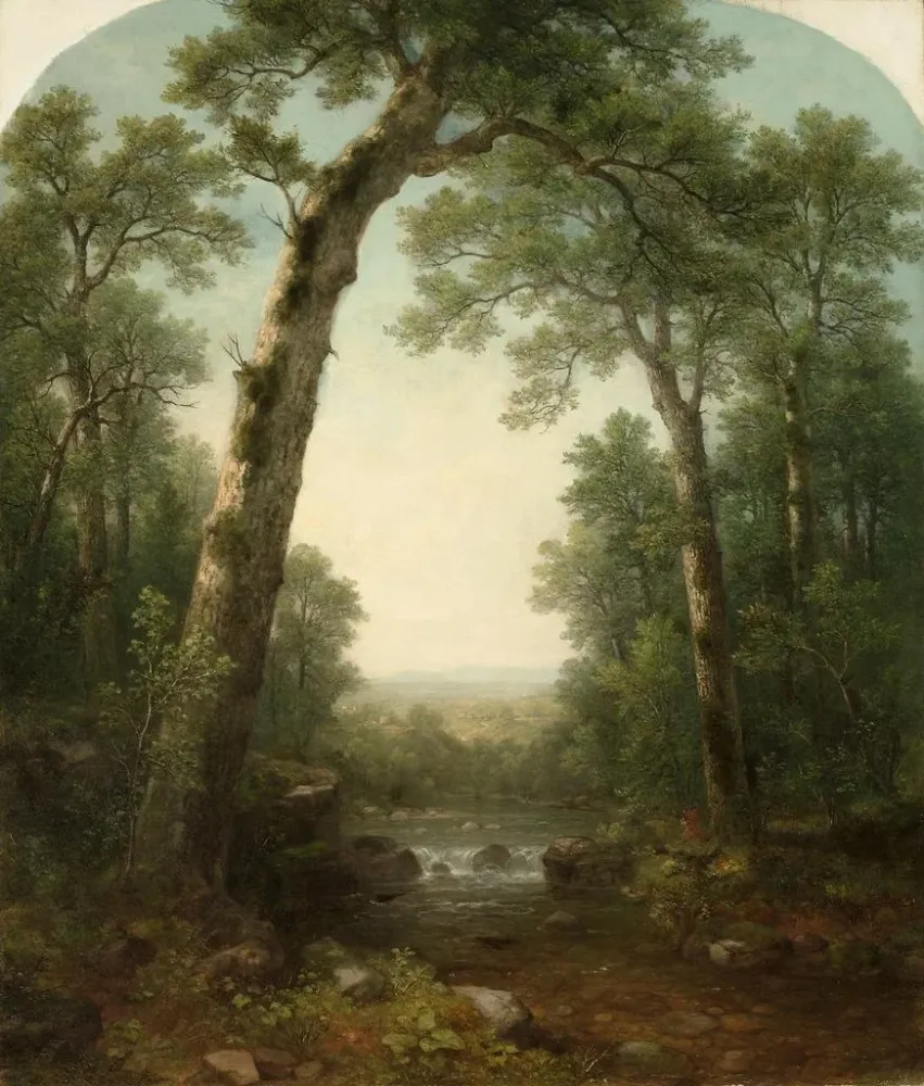 Maalaus Ruisseau forestier avec vue - Asher Brown Durand | Taidetuloste