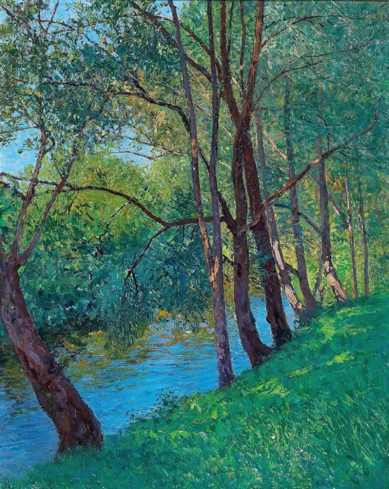 Maalaus Le ruisseau de l'Au sur le Krems Basse-Autriche Krems Danube - Alfred Zoff | Taidetuloste