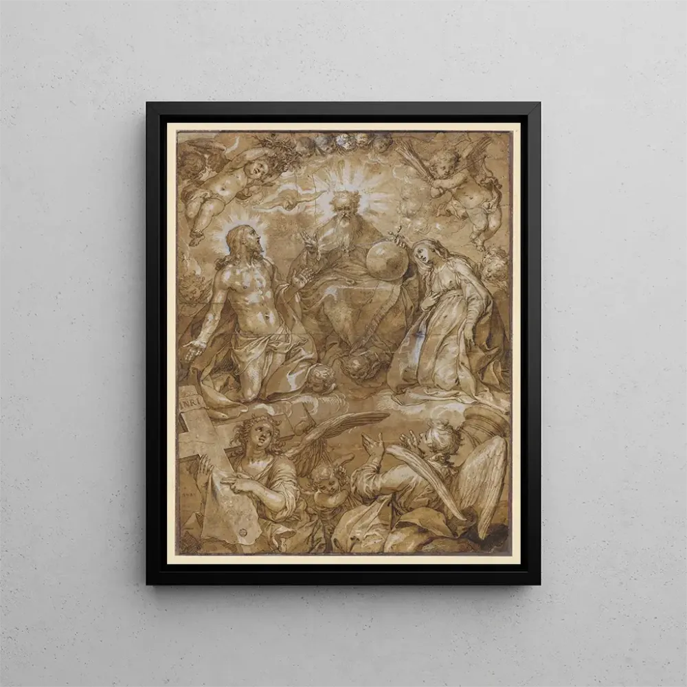 Maalaus Rukous Kristuksen ja Marian puolesta Jumalalle Isälle - Abraham Bloemaert | Taidetuloste