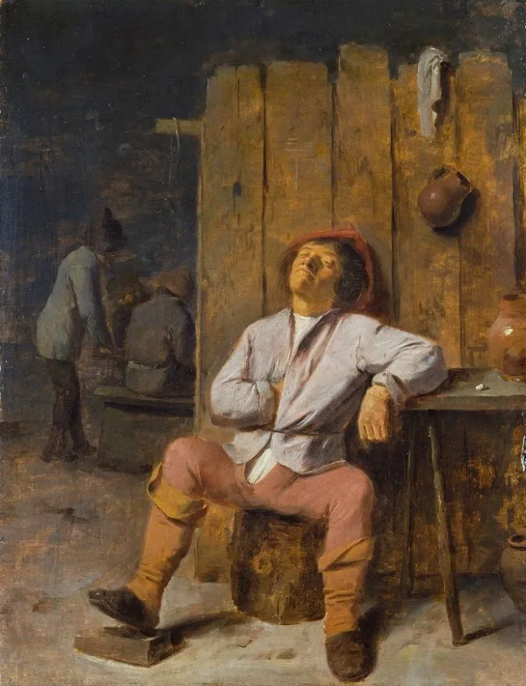Maalaus Un rusteeri uneksiva - Adriaen Brouwer | Taidetuloste
