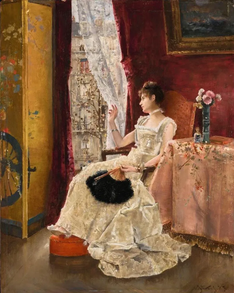 Maalaus Rêverie - Alfred Stevens | Taidetuloste