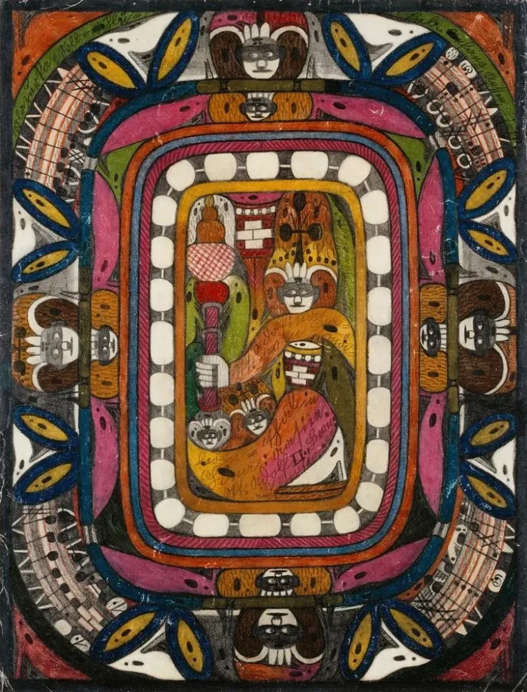 Maalaus Sainte Adolfina vom ChamleohnThal en Chine Asie - Adolf Wölfli | Taidetuloste