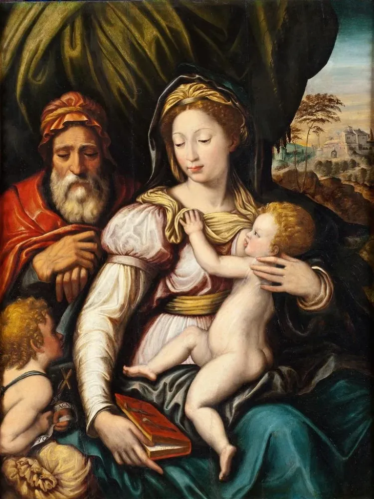 Maalaus La Sainte Famille avec l'enfant saint Jean - Anonyme | Taidetuloste