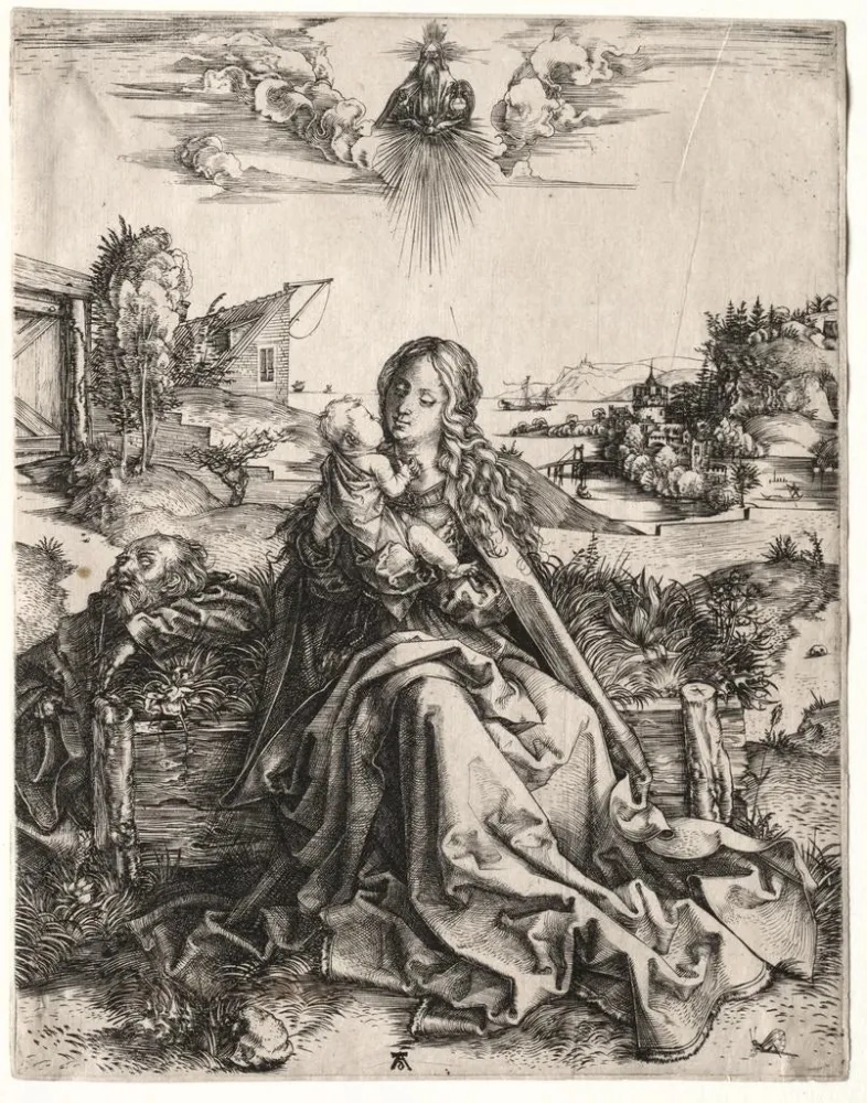 Maalaus La Sainte Famille avec le papillon - Albrecht Dürer | Taidetuloste