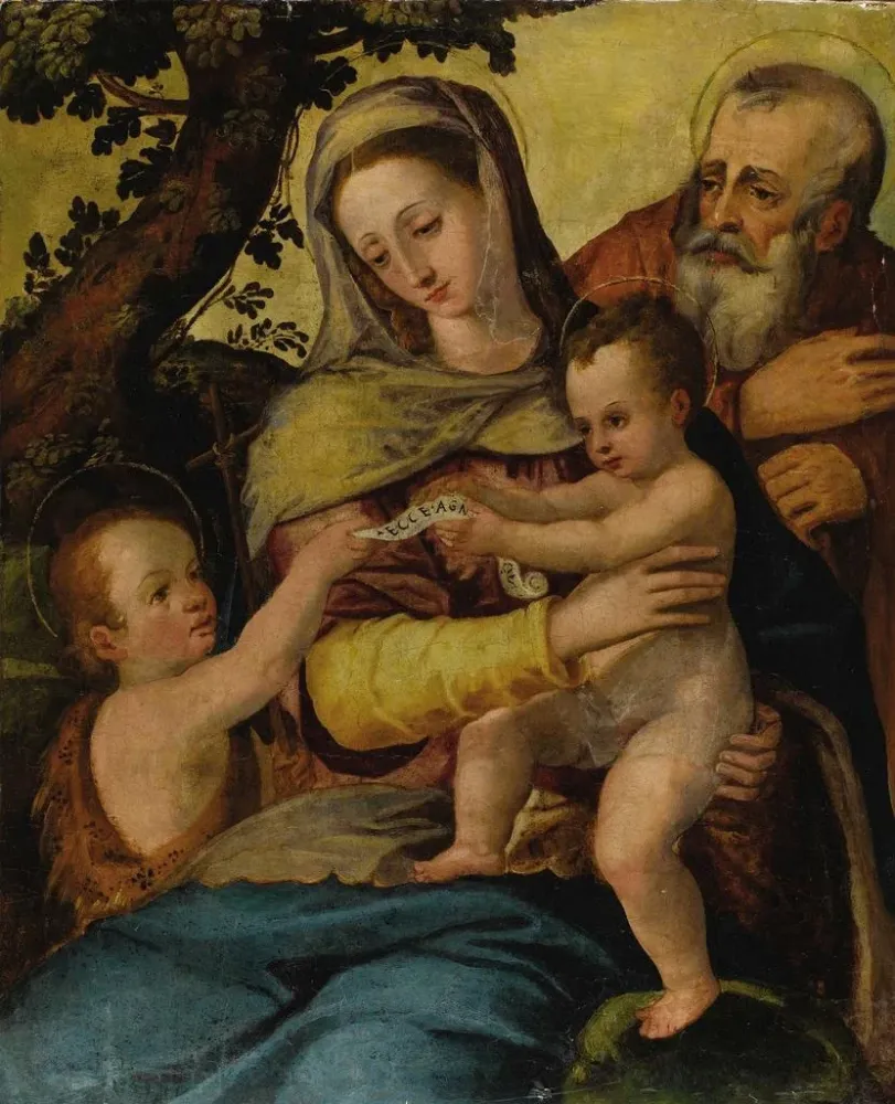 Maalaus Sainte Famille avec saint Jean-Baptiste - Après Agnolo Bronzino | Taidetuloste