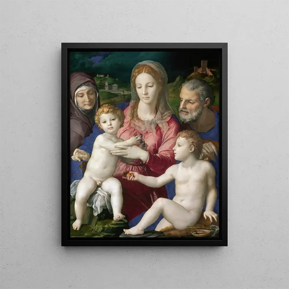Maalaus Sainte Famille avec sainte Anne et l'enfant saint Jean - Agnolo Bronzino | Taidetuloste