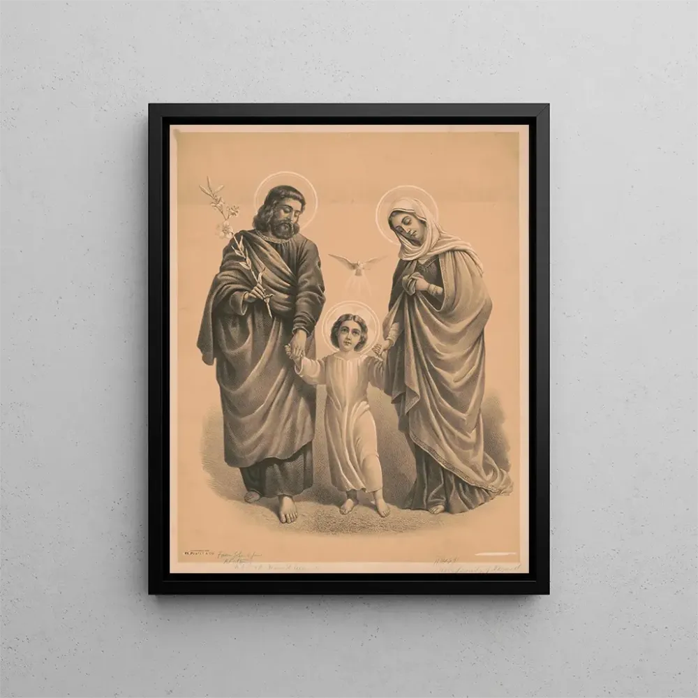 Maalaus La Sainte Famille de Nazareth - François Pustet | Taidetuloste